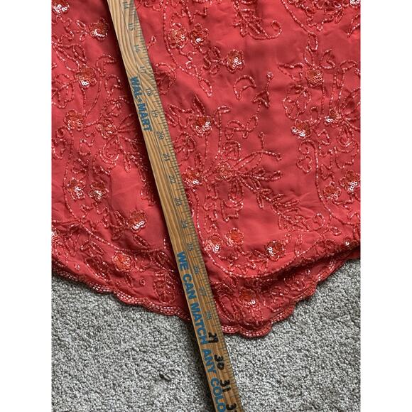 Roaman's beaded sequin coral blouse Plus 20w Cruise wear - Picture 4 of 9